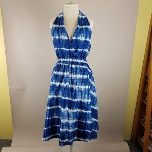 NWT: Blue White Tie Dye Midi Dress
